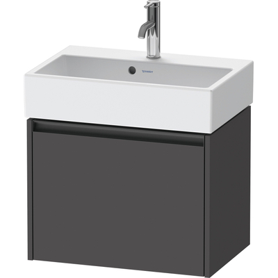 Duravit Ketho 2 wastafelonderbouwkast met 1 lade 58.4x39x44cm met greep antraciet grafiet mat