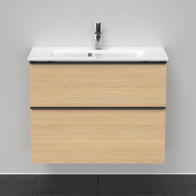 Duravit D-Neo wastafelonderkast 81x62.5x37.2cm 2 lades Natuur eiken Mat