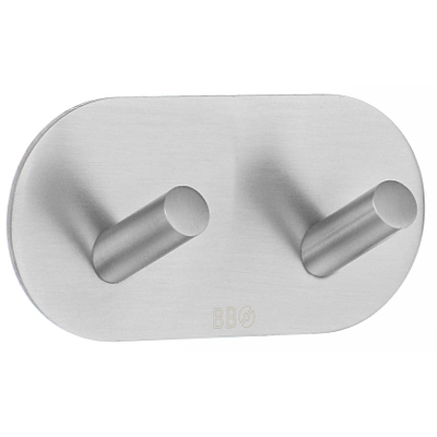 Smedbo Beslagsboden Handdoekhouder - 9.6x4.8x3.2cm - zelfklevend - RVS Geborsteld Edelstaal