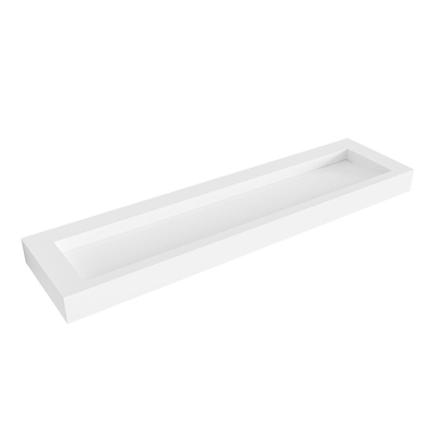 Mondiaz AVON Vrijhangende wastafel - 180cm - wasbak midden - rand 12cm - Solid surface Talc