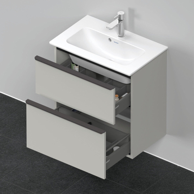 Duravit D-Neo wastafelonderkast 61x62.5x37.2cm 2 lades Betongrijs Mat