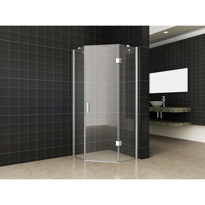 Wiesbaden Pento cabine met 1 draaideur 900 x 900 x 2000 x 8 mm nano helder glas/chroom
