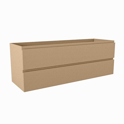Mondiaz HAY wastafelonderkast - 140x45x50cm - 2 lades - uitsparing links en rechts - softclose - Oro