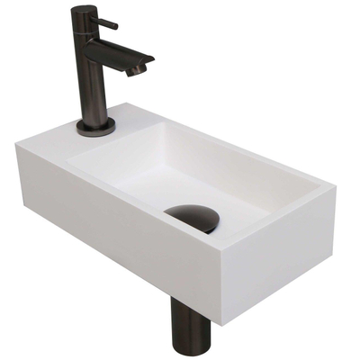 INK Versus Fonteinpack - Polystone - links fonteinkraan - designsifon - afvoerplug - incl bevestiging