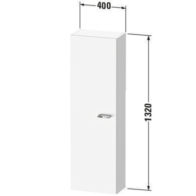 Duravit XBase badkamerkast 40x23.8x132cm 1 deur Standaard greep Grafiet