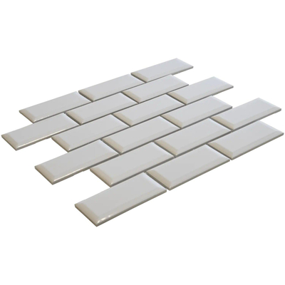 The Mosaic Factory Paris mozaïektegel - 28.8x29.4cm - wandtegel - Rechthoek - Porselein White Glans