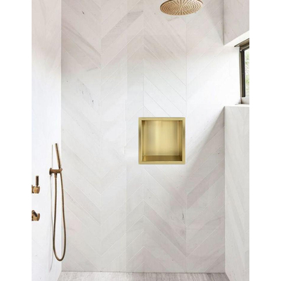 Saniclass Hide luxe Inbouwnis - 30x30x7cm - met flens - goud geborsteld OUTLETSTORE