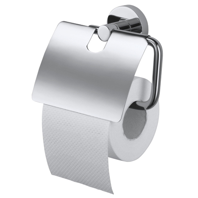 Haceka Kosmos Toiletrolhouder - met klep - chroom