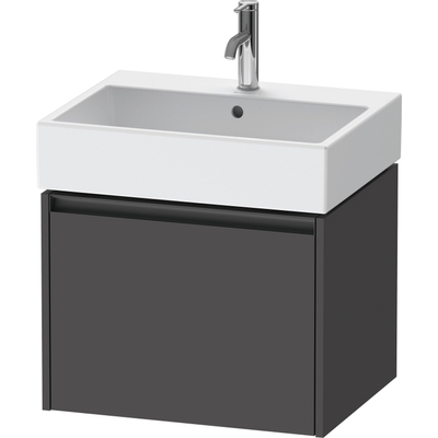 Duravit Ketho 2 wastafelonderbouwkast met 1 lade 58.4x46x44cm met greep antraciet grafiet mat