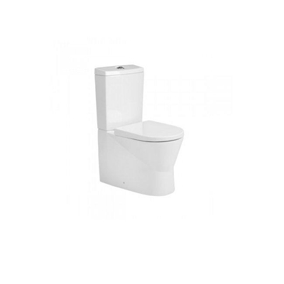 QeramiQ Urby staand toilet - 60.2x35.9x83.7cm - spoelrandloos - zitting - reservoir - wit