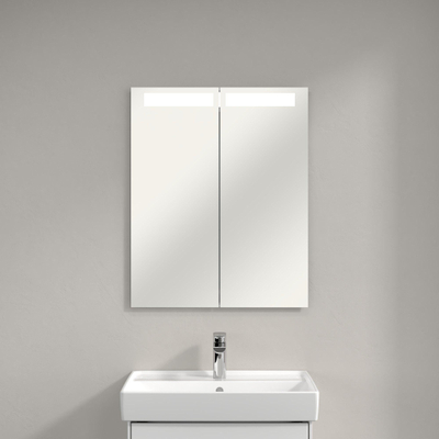 Villeroy & Boch My View In inbouw spiegelkast met LED verlichting 3 voudig dimbaar met 2 deuren 60.1x74.7x10.7cm