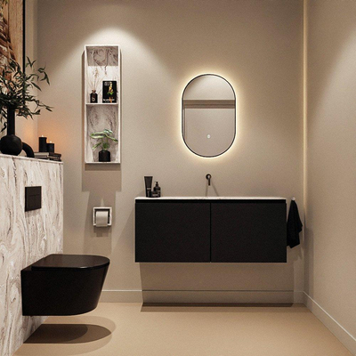 MONDIAZ TURE-DLUX 120cm toiletmeubel Urban. EDEN wastafel Glace positie midden. Zonder kraangat.