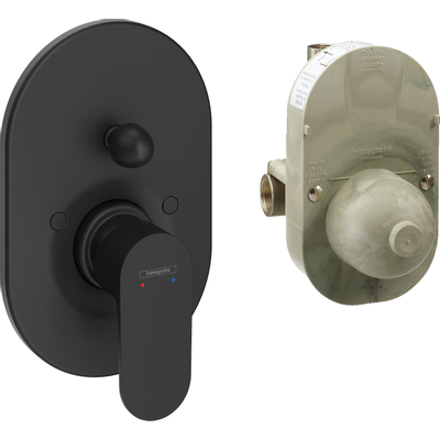 Hansgrohe Rebris s eengreeps inbouw badmengkraan set mat zwart