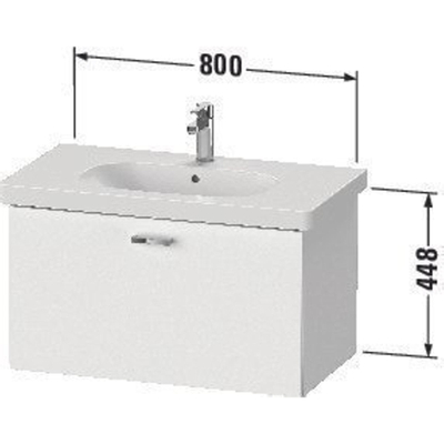 Duravit XBase wastafel + onderbouwkast met 1 lade 80x45.8x44.8cm donker kastanje - OUTLET UDEN