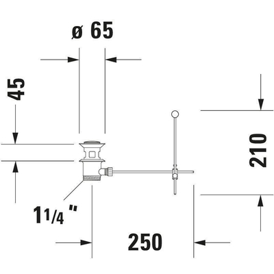 Duravit kniehevelventiel verticaal chroom