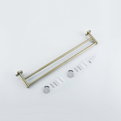 Fortifura Calvi Handdoekhouder - dubbel - rond - Geborsteld Messing PVD SHOWROOMMODEL