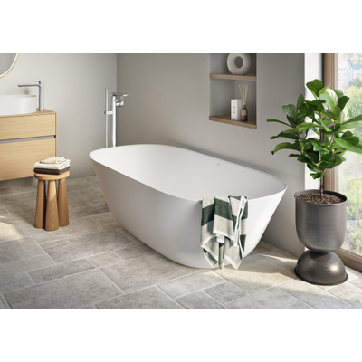 Villeroy & Boch Theano vrijstaand duobad - 175x80cm - kunststof quaryl - ovaal - Mat Wit