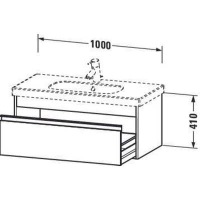 Duravit Ketho Wastafelonderkast 100x45.5x41cm 1 lade Standaard greep met softclose spaanplaat wit Mat