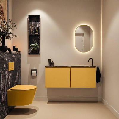 MONDIAZ TURE-DLUX 120cm toiletmeubel Ocher. EDEN wastafel Lava positie rechts. Met 1 kraangat.
