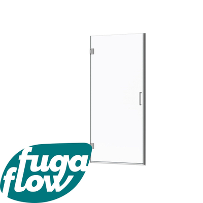 FugaFlow Efficiente Vetro 5000 Douchedeur - 75x200cm - profielloos veiligheidsglas - anti kalk - chroom