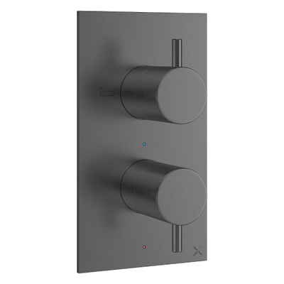 Crosswater MPRO 2 Badkraan - inbouw - verticaal - 2 functies - inbouwdeel - Gunmetal