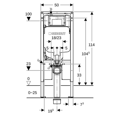 GeberitDuofixw-wc element 114cm sigma-8 cm 4/2 liter (2016)