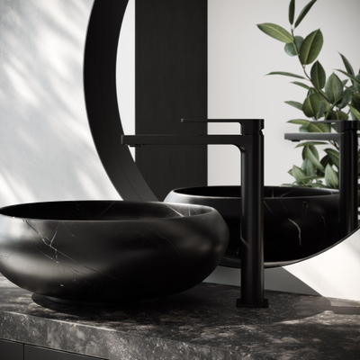 Hotbath Gal Verhoogde wastafelmengkraan zonder waste Geborsteld Gunmetal PVD