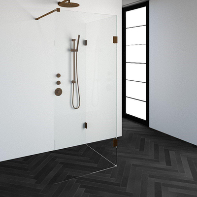 BRAUER Create Inloopdouche - reversed - 90x90cm - profielloos - antikalk - 8mm veiligheidsglas - koper