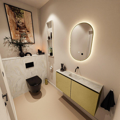 MONDIAZ TURE-DLUX 100cm toiletmeubel Oro. EDEN wastafel Ostra positie midden. Zonder kraangat.