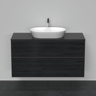 Duravit D-Neo wastafelonderkast 120x66.4x55cm 2 lades Eiken (zwart) Mat