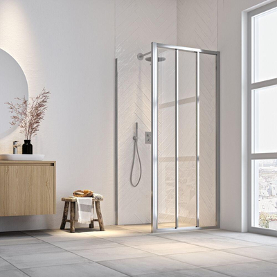 Sealskin Hooked Zijwand voor schuifdeur 90x200 cm, 6 mm helder veiligheidsglas met antikalklaag chroom