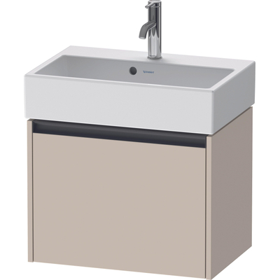 Duravit Ketho 2 wastafelonderbouwkast met 1 lade 58.4x39x44cm met greep antraciet taupe supermat