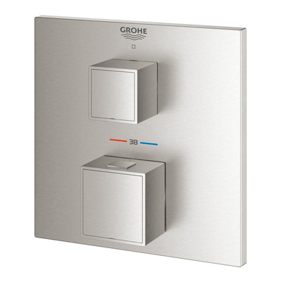 Grohe Grohtherm Cube Inbouwthermostaat - 2 knoppen - supersteel