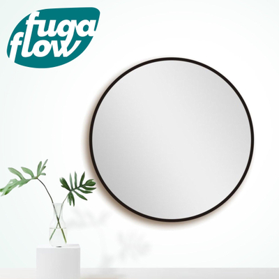 FugaFlow Eccelente Arredo 2.0 spiegel badkamerspiegel - rond - 60cm - frame - mat zwart