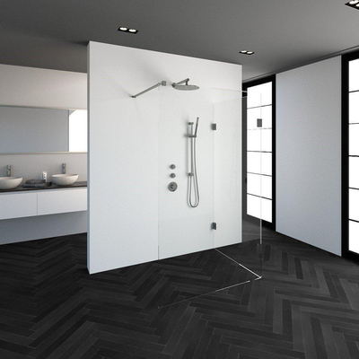 BRAUER Create Inloopdouche - reversed - 120x100cm - profielloos - antikalk - 8mm veiligheidsglas - geborsteld RVS