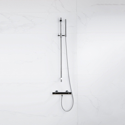 FugaFlow Eccelente Sobrado Badkamer douchekraan met glijstangset met staafhanddouche, metalen doucheslang chroom