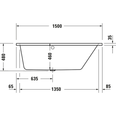 Duravit No.1 inbouwbad 150x80/58cm acryl Wit