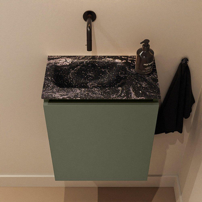 MONDIAZ TURE-DLUX 40cm toiletmeubel Army. EDEN wastafel Lava positie links. Zonder kraangat.