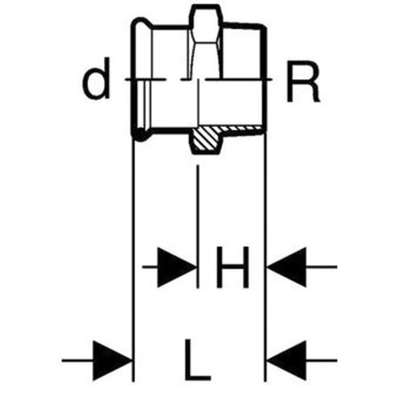 Geberit Mapress koper puntstuk bu.dr. 12mmx3/8"