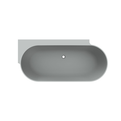 Arcqua Havana Halfvrijstaand Bad - 170x80cm - links - mat grijs