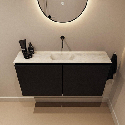 MONDIAZ TURE-DLUX 100cm toiletmeubel Urban. EDEN wastafel Ostra positie midden. Zonder kraangat.