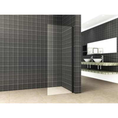Wiesbaden Side zijwand voor nis schuifdeur 1000 x 2000 x 8 mm nano helder glas/mat zwart