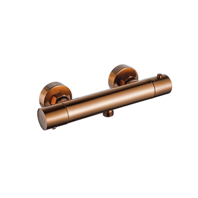 Fortifura Calvi douchekraan met glijstangset met ronde handdouche, metalen doucheslang Geborsteld koper PVD