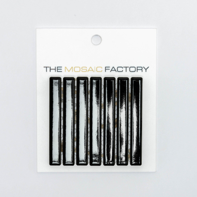 SAMPLE The Mosaic Factory Sevilla mozaïektegel 1.2x9.2x0.8cm voor wand kitkat mini finger Keramiek Glans Zwart