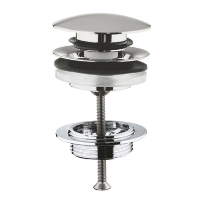 GROHE Euro fonteinset 37x18cm 1 kraangat zonder overloop gebogen super steel kraan sifon afvoerplug fontein Rechthoek wit