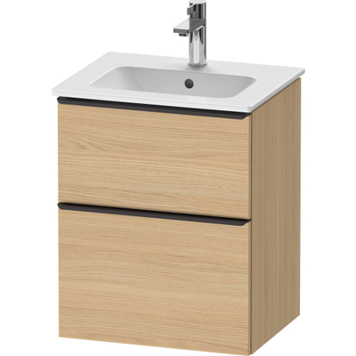 Duravit D-Neo wastafelonderkast 51x62.5x40.2cm 2 lades Natuur eiken Mat