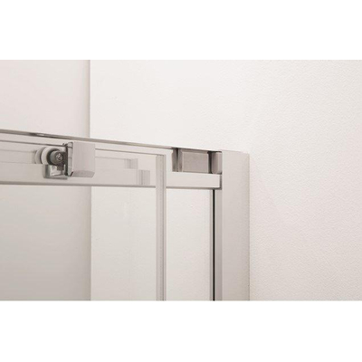 Crosswater Clear 6 schuifdeur - 140x195cm - 8mm - helder veiligheidsglas - zilver profiel