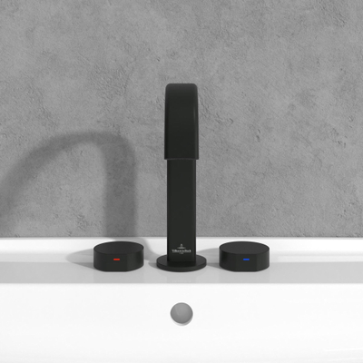 Villeroy & Boch Dawn Driegats wastafelkraan - mat zwart