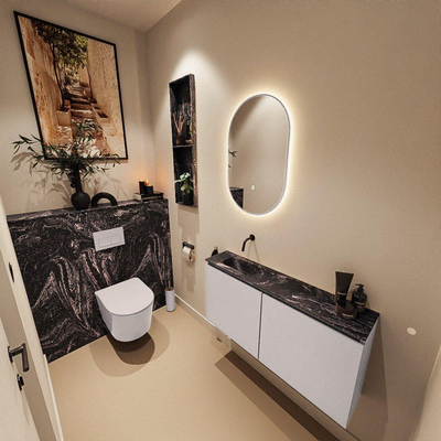 MONDIAZ TURE-DLUX 100cm toiletmeubel Cale. EDEN wastafel Lava positie links. Zonder kraangat.