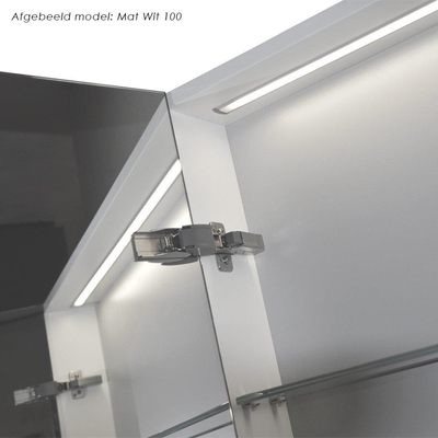 Saniclass Dual spiegelkast 80x70x15 indirecte LED verlichting 2 deuren legno antracite